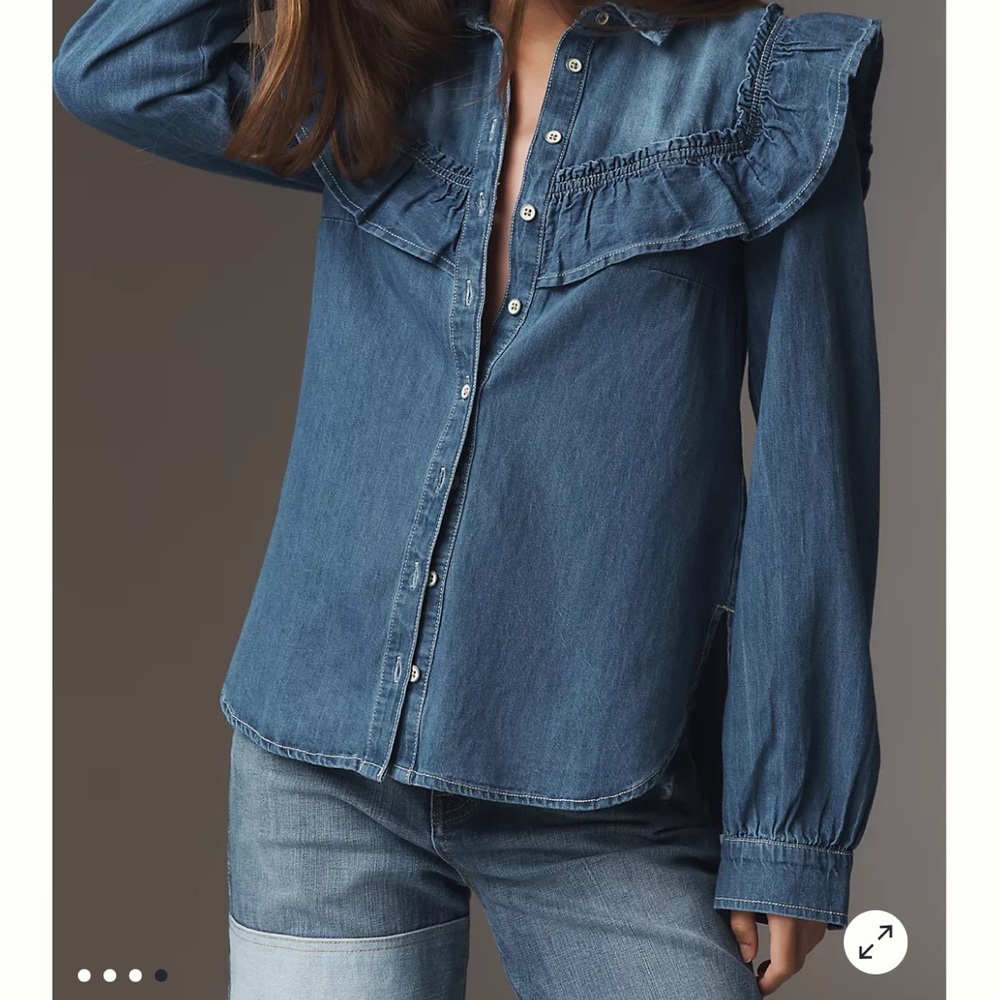 Anthropologie Pilcro Ruffled Women's Top - Picture 4 of 4